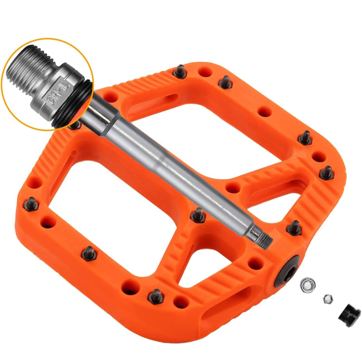 Pedales ROCKBROS MTB 2018-12AOR – Plataforma Ancha de Nylon Compuesto
