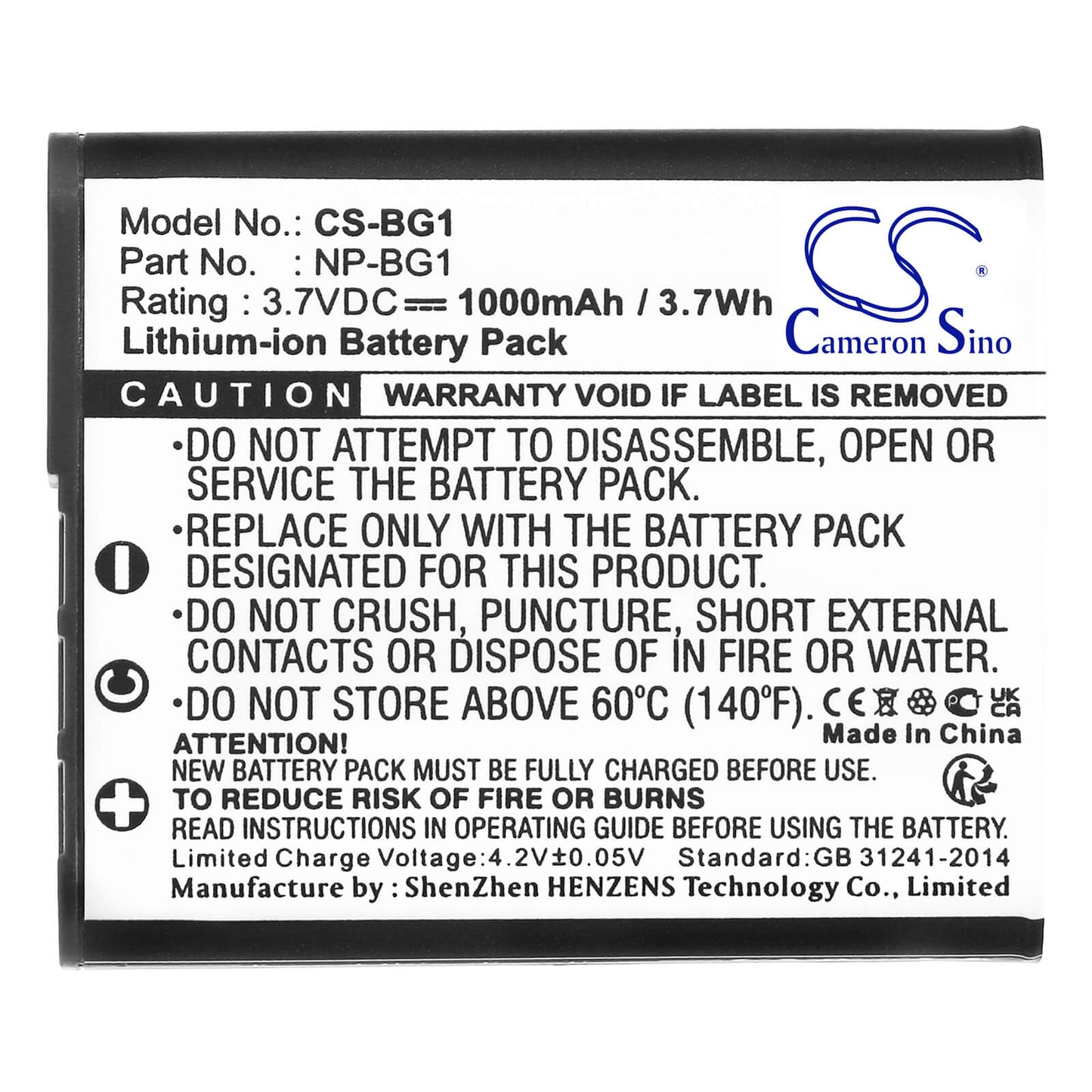 Batería Compatible Sony NP-BG1 / NP-FG1 | CS-BG1 para Cámaras Cyber-shot