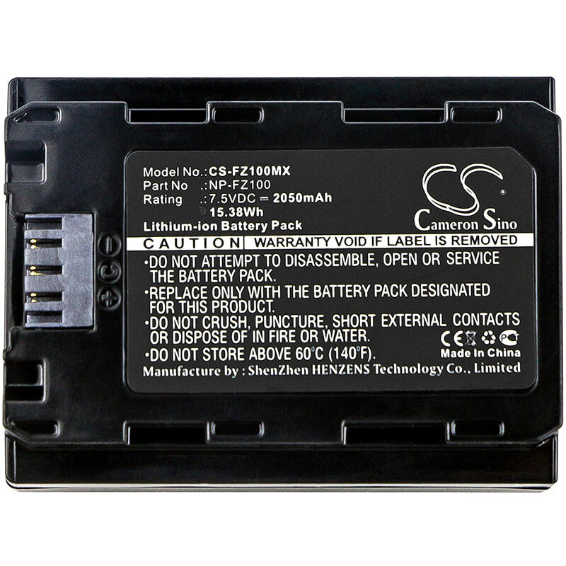 Batería Compatible Sony NP-FZ100 | Modelo CS-FZ100MX para Cámaras Alpha (Serie A7, A9, A6600)