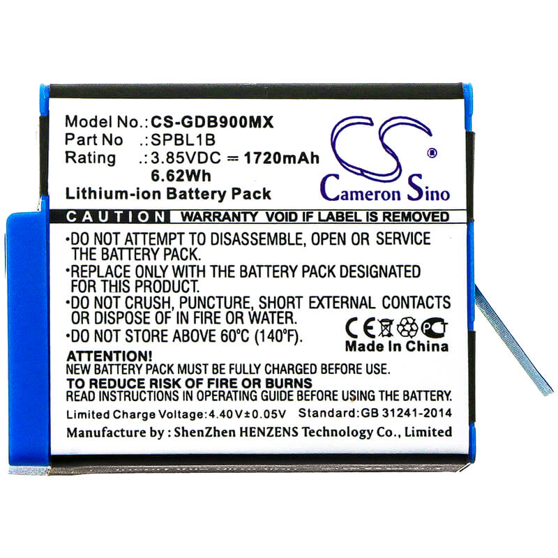 Batería de Repuesto GoPro Hero 9/10/11/12 – 1720mAh Li-Ion AHDBT-901 – CameronSino