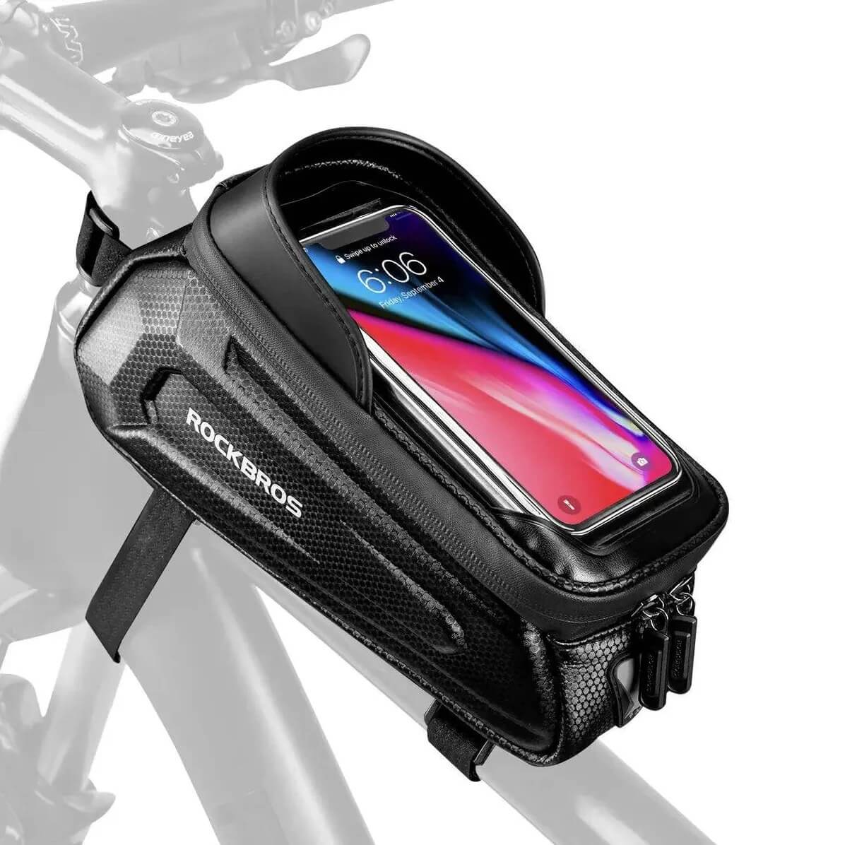 Rockbros B68 Bolsa Cuadro 1.7 L Waterproof con Pantalla Táctil 6.8″ y Visera Solar