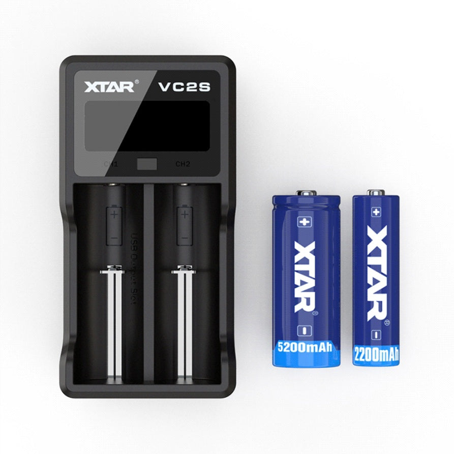 Cargador Inteligente Xtar VC2S con Pantalla LCD y Función Power Bank – 2 Ranuras USB