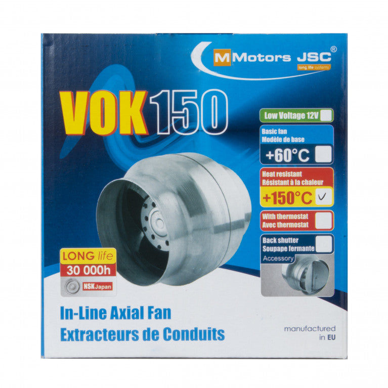 Ventilador Extractor de Alta Temperatura 150°C para Conductos de 120 mm
