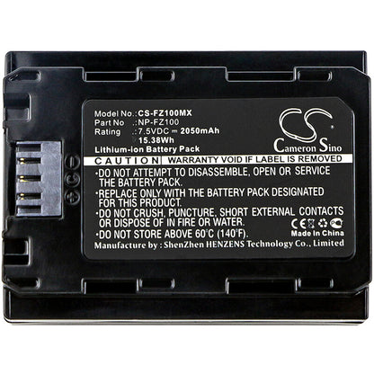 Batería Compatible Sony NP-FZ100 | Modelo CS-FZ100MX para Cámaras Alpha (Serie A7, A9, A6600)