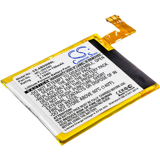 Batería Compatible Kindle 4/4G/5/6 CS-ABD006SL Li-Polymer 3.7V 750mAh – Reemplazo de Alta Calidad