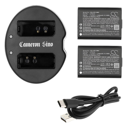 Pack 2 Baterías 1100mAh + Cargador Doble para Canon LP-E10 – Compatible CS-CB011