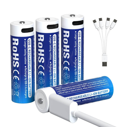 Pack 4 Xtar AA 1,5V Li-Ion 3000mAh USB-C Baterias recargables innovadoras