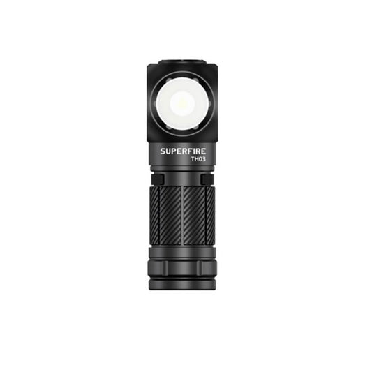 Superfire TH03 – Linterna LED Recargable Compacta 460 lm con Ángulo Recto y Carga USB-C