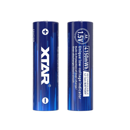 XTAR AA 1.5V 4150 mWh (≈2500 mAh) – Batería recargable Li-Ion con LED inteligente
