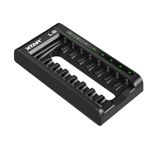 Cargador inteligente XTAR L8 – 8 ranuras AA/AAA para pilas Li-Ion 1,5 V y Ni-MH 1,2 V