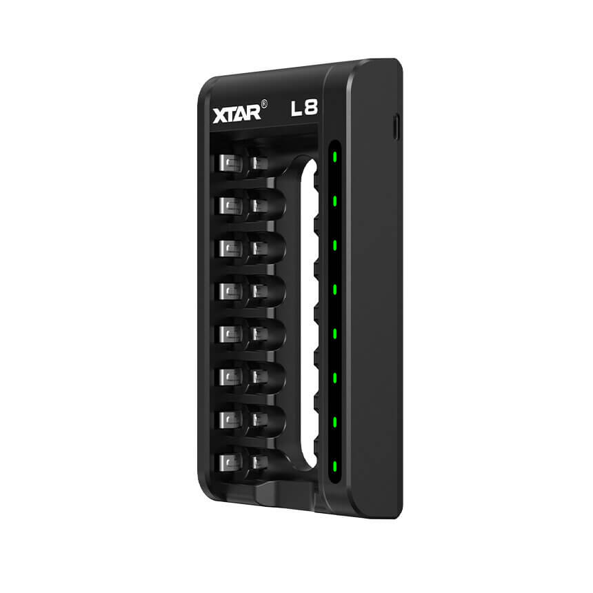 Cargador inteligente XTAR L8 – 8 ranuras AA/AAA para pilas Li-Ion 1,5 V y Ni-MH 1,2 V